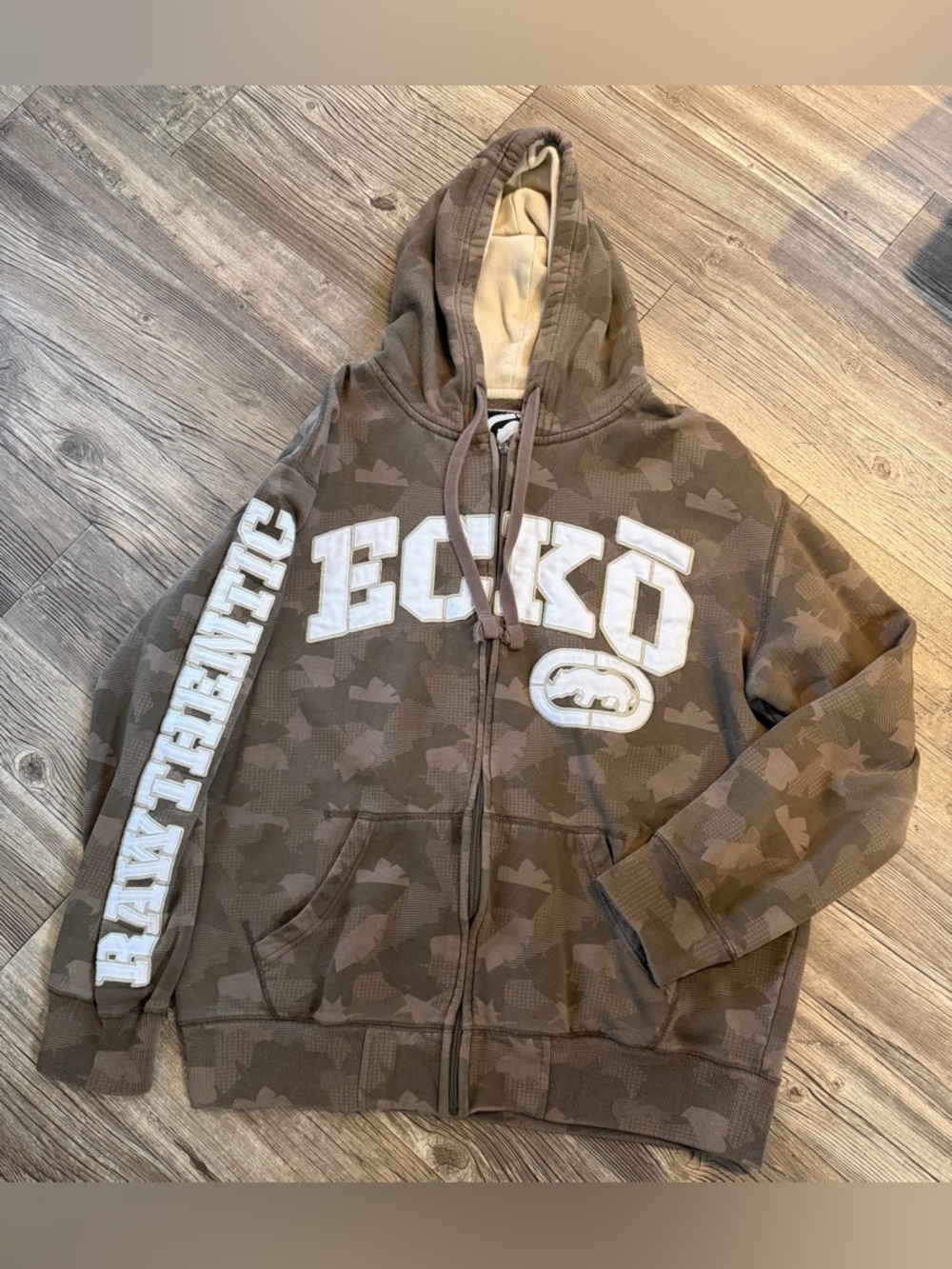 vintage Y2K Ecko Unltd. zip-up hoodie Camo Sz L